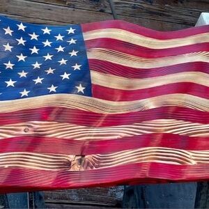Wooden American Flag Wall Art